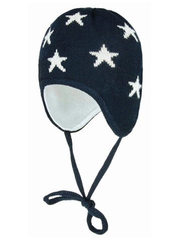 Döll Bindemütze in Dunkelblau/ Weiß