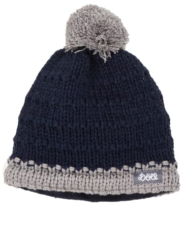 Döll Strickmütze in Dunkelblau/ Grau