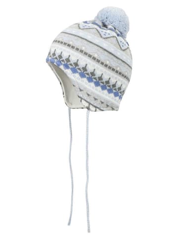 Döll Bindemütze in Hellblau/ Grau