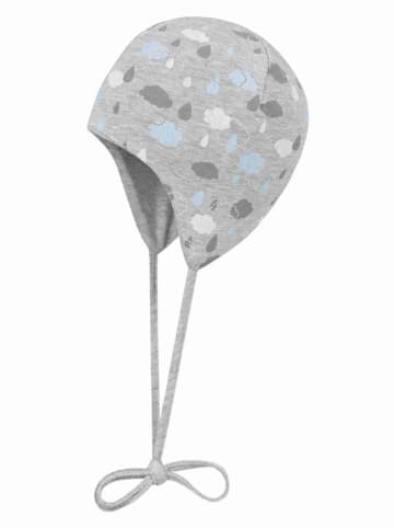 Döll Wende-Bindemütze in Hellblau/ Grau