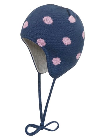 Döll Bindemütze in Dunkelblau/ Rosa
