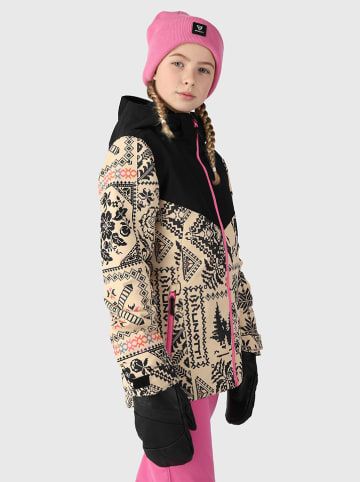 Brunotti Kurtka narciarska "Hakubia" w kolorze beżowo-czarnym