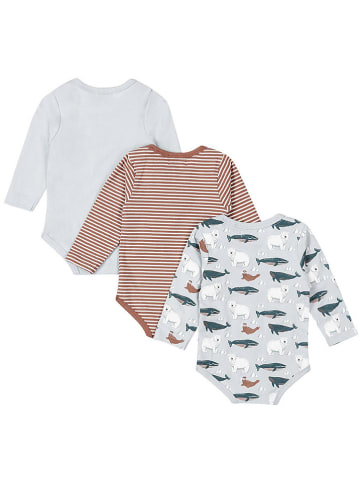 Dirkje 3er-Set: Bodys in Hellblau/ Hellbraun