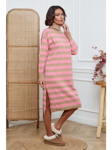 Joséfine Gebreide jurk "Javot" lichtroze/beige