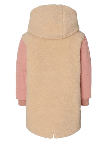 Noppies Dwustronna kurtka polarowa "Nova" w kolorze beżowo-jasnoróżowym