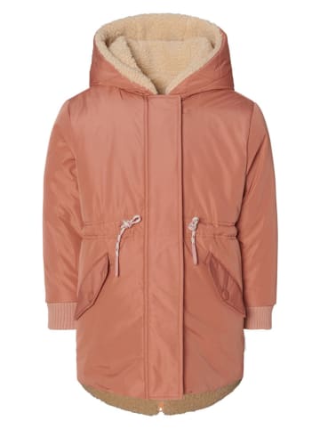 Noppies Dwustronna kurtka polarowa "Nova" w kolorze beżowo-jasnoróżowym