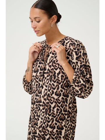 Kaffe Jurk beige/zwart/bruin