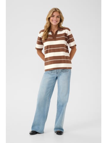 Kaffe Shirt bruin/crème