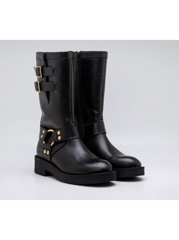 Replay Leder-Stiefel in Schwarz