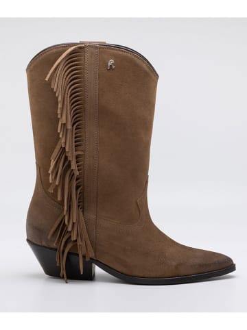 Replay Leder-Stiefeletten in Taupe