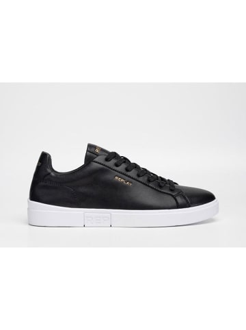 Replay Leder-Sneakers in Schwarz