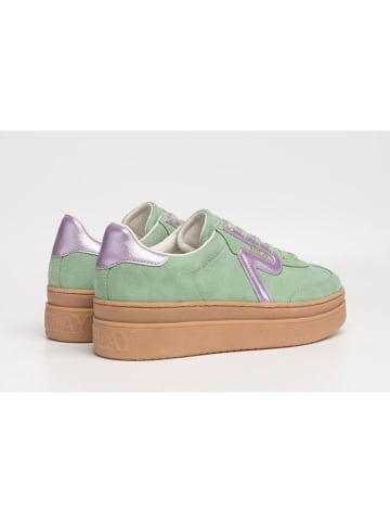 Replay Leren sneakers turquoise/paars