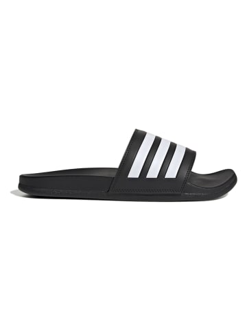 adidas Pantoletten "Adilette Comfort" in Schwarz/ Weiß