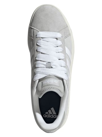 adidas Leder-Sneakers "Grand Court Base" in Grau/ Weiß
