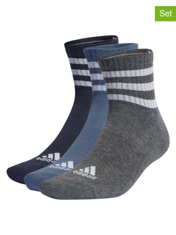adidas 3-delige set: sportsokken grijs/blauw/donkerblauw