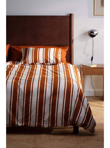 Jotex Komplet pościeli "Debbie" w kolorze jasnobrązowo-białym