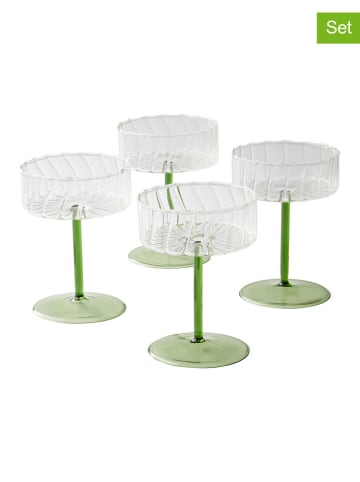 Jotex 4-delige set: cocktailglazen "Ciao" groen - 300 ml