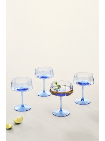 Jotex Kieliszki (4 szt.) "Nina" w kolorze niebieskim do koktajli - 250 ml