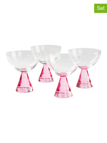 Jotex 4-delige set: cocktailglazen roze - 350 ml