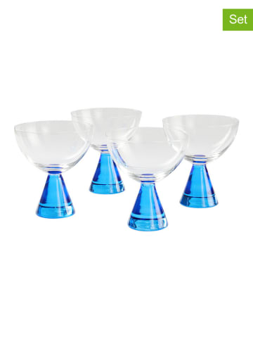 Jotex 4-delige set: cocktailglazen blauw - 350 ml