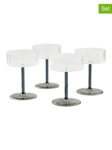 Jotex 4-delige set: cocktailglazen "Ciao" grijs - 300 ml