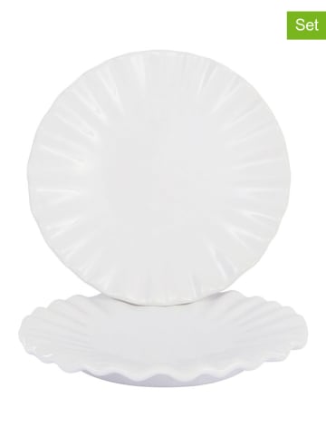 Jotex Talerzyki deserowe (2 szt.) "Bonnie" w kolorze białym - Ø 19 cm