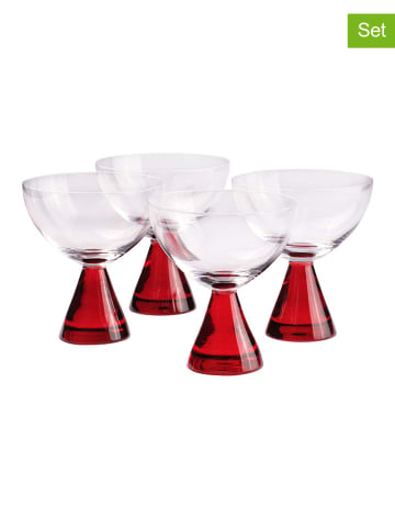 Jotex Kieliszki (4 szt.) w kolorze czerwonym do koktajli - 350 ml
