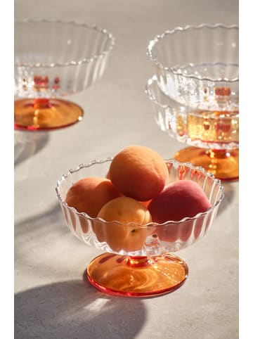 Jotex 4-delige set: dessertschalen "Flora" oranje - (H)7,5 x Ø 13,5 cm