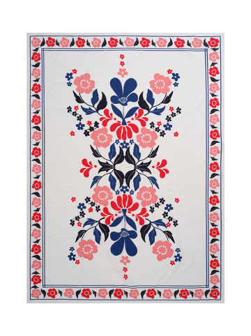 Jotex Tafellaken "Selja" wit/lichtroze/donkerblauw