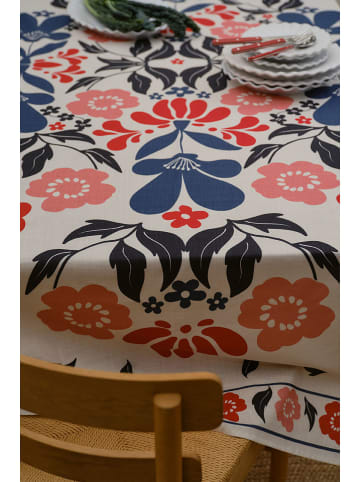 Jotex Tafellaken "Selja" wit/lichtroze/donkerblauw