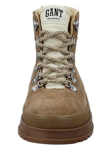 GANT Footwear Skórzane botki "Wintly" w kolorze beżowym