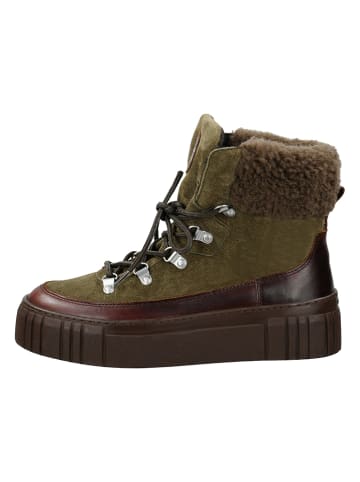 GANT Footwear Skórzane botki "Snowmont" w kolorze oliwkowym