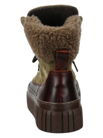 GANT Footwear Skórzane botki "Snowmont" w kolorze oliwkowym