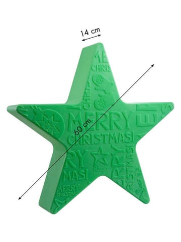 8 seasons LED-Dekoleuchte "Merry Christmas" in Grün - Ø 60 cm