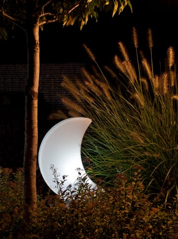 8 seasons Decoratieve ledsolarlamp "Shining Moon" wit - (H)28,5 cm