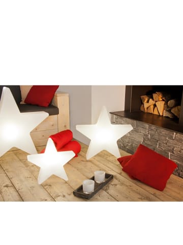 8 seasons LED-zonnelamp "Shining Moon" wit - (B)60 x (H)40 x (D)14,5 cm