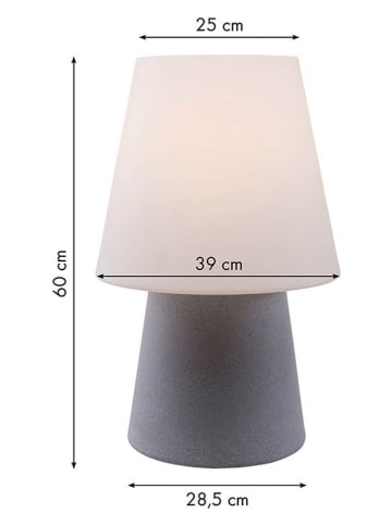 8 seasons Ledtafellamp "No. 1" wit/grijs - (H)60 x Ø 39 cm