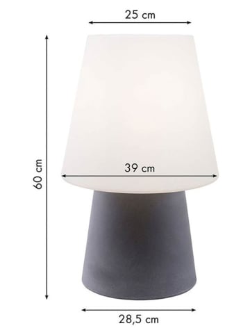 8 seasons Ledtafellamp "No. 1" grijs/wit - (H)60 x Ø 39 cm