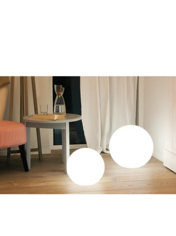 8 seasons Decoratieve ledsolarlamp "Shining Globe" wit - Ø 30 cm