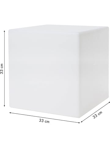 8 seasons Dekoracyjna lampa LED "Shining Cube" w kolorze białym - 33 x 33 x 33 cm