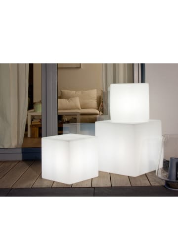 8 seasons Decoratieve ledsolarlamp "Shining Cube" met kleurwisselfunctie