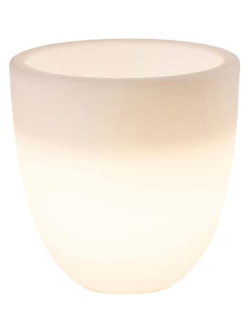 8 seasons LED-Dekoleuchte "Curvy Pot" in Weiß - (H)39 x  Ø 39 cm