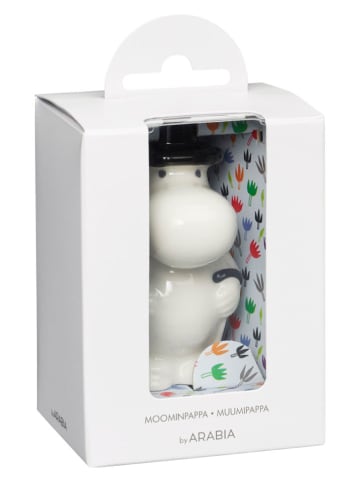 Moomin Figurka dekoracyjna "Moominpappa" w kolorze biało-czarnym - dł. 8 cm