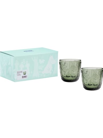 Moomin Szklanki (2 szt.) w kolorze zielonym - 280 ml