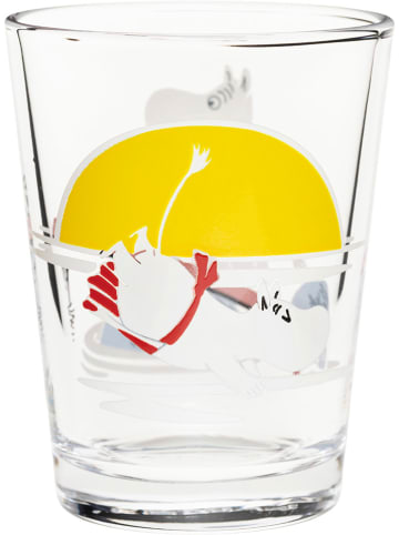 Moomin Glas "Evening Swim" in Transparent/ Gelb - 220 ml