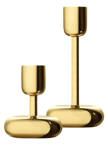 iittala 2er-Set: Kerzenhalter ''Nappula'' in Gold