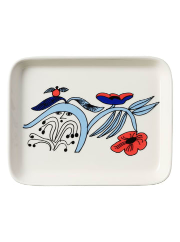 Arabia Półmisek "Puutarhurit" w kolorze niebiesko-białym do serwowania - 15 x 19 cm