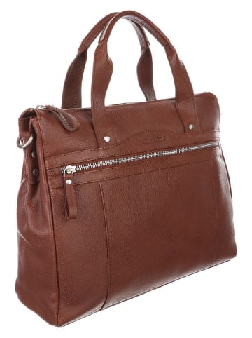 Betty Barclay Skórzana aktówka w kolorze jasnobrązowym - 36 x 30 x 10 cm