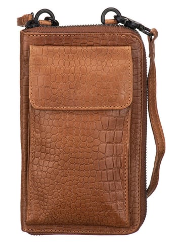 Betty Barclay Skórzana torebka w kolorze jasnobrązowym na telefon - 20 x 11 x 3 cm