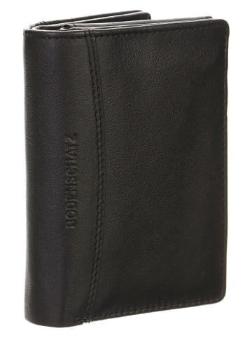 Bodenschatz Leder-Geldbörse in Schwarz - (B)11 x (H)8 cm